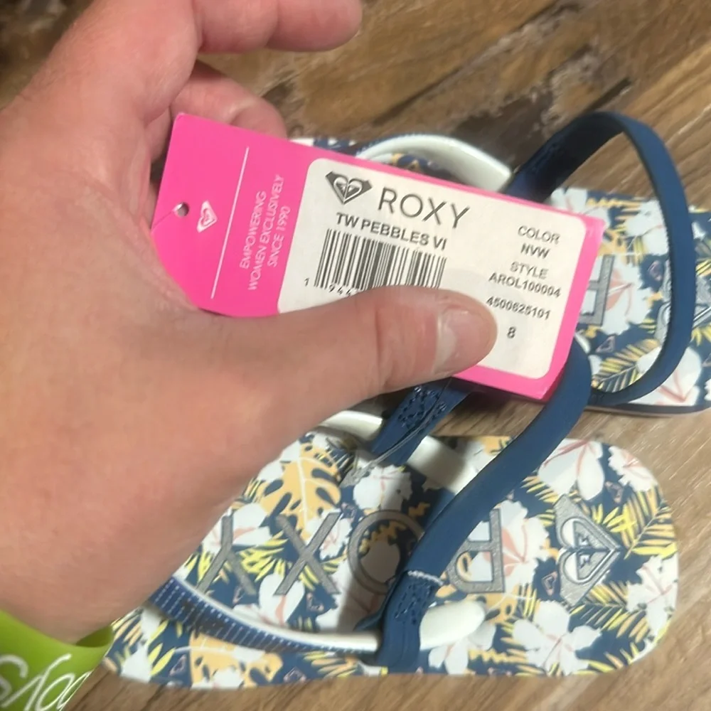 ROXY GIRLS TODDLER TROPICAL PRINT SANDAL: NWT: SZ 8